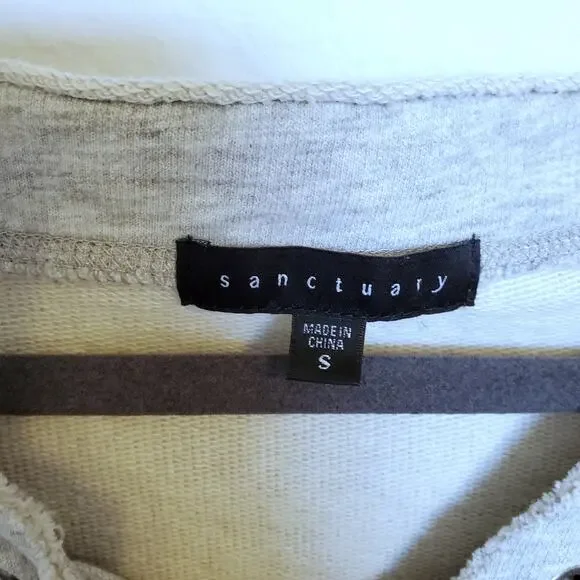 Sanctuary Mariska Lace up Gray Sweatshirt Dress Oversized S Earthy Minimalist - Picture 5 of 10